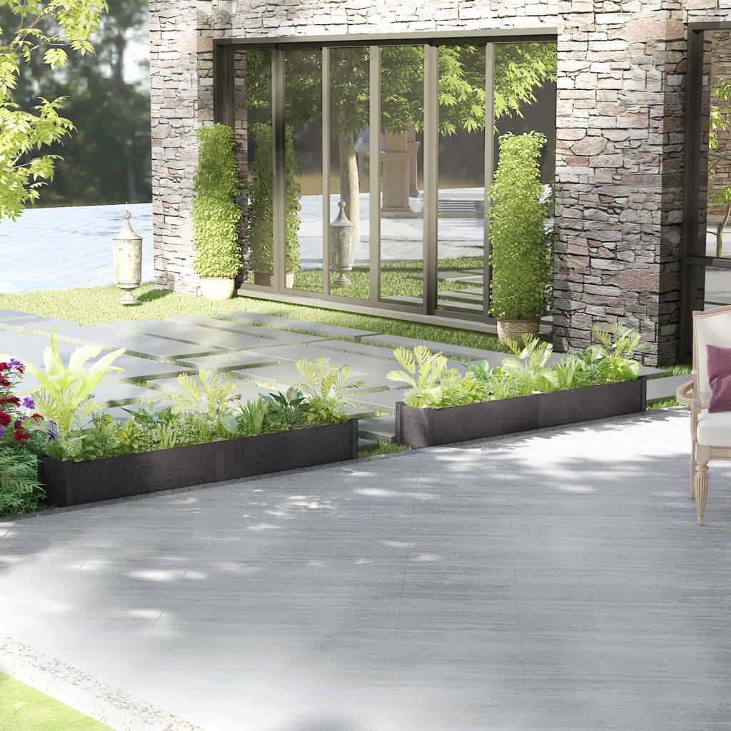 Jardineras 2 uds madera maciza de pino 200x31x31 cm