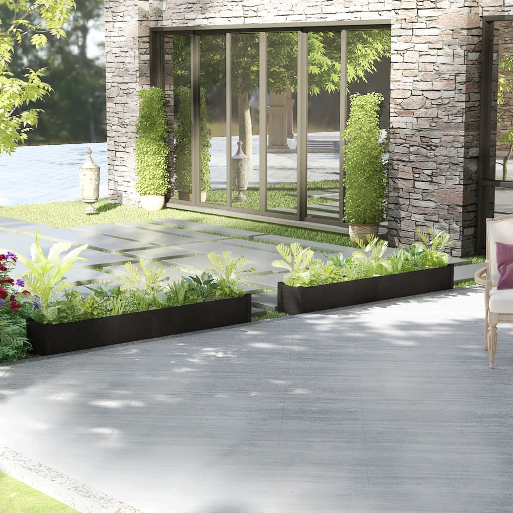 Jardineras 2 uds madera maciza de pino 200x31x31 cm
