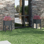 Jardineras 2 uds madera maciza de pino 200x31x31 cm