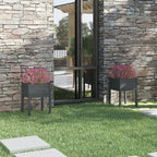 Jardineras 2 uds madera maciza de pino 200x31x31 cm