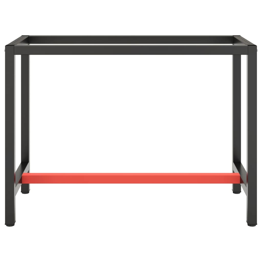 Estructura banco de trabajo metal negro y rojo mate 110x50x79cm