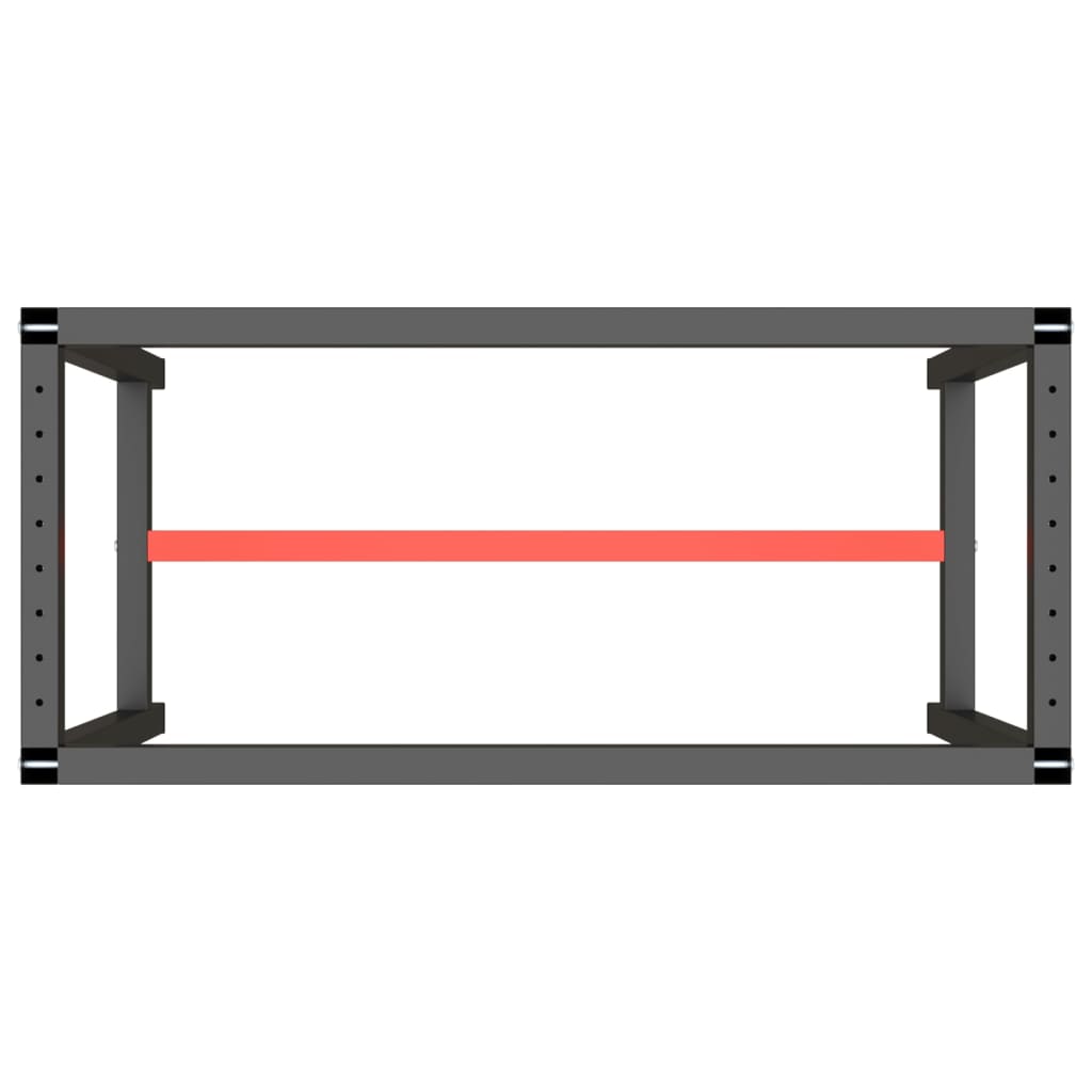 Estructura banco de trabajo metal negro y rojo mate 110x50x79cm