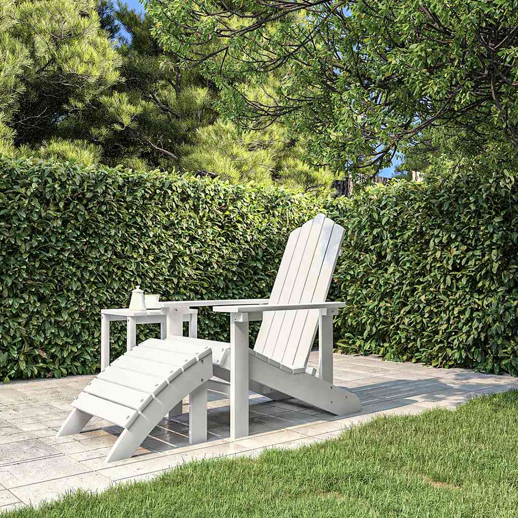 Cadeira de jardim Adirondack com apoio para os pés HDPE azul-água