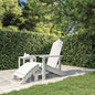 Cadeira de jardim Adirondack com apoio para os pés HDPE azul-água