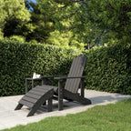 Silla de jardín Adirondack con reposapiés HDPE antracita