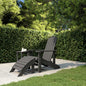 Cadeira de jardim Adirondack com apoio para os pés HDPE antracite