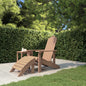 Cadeira de jardim Adirondack com apoio para os pés HDPE azul-água