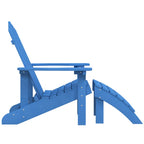 Silla de jardín Adirondack con reposapiés HDPE azul agua