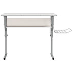 Mesa de dibujo madera y acero blanco y gris 110x53x(58-87) cm