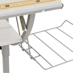 Mesa de dibujo madera y acero blanco y gris 110x53x(58-87) cm