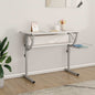 Mesa de desenho madeira e aço branco e cinza 110x53x(58-87) cm
