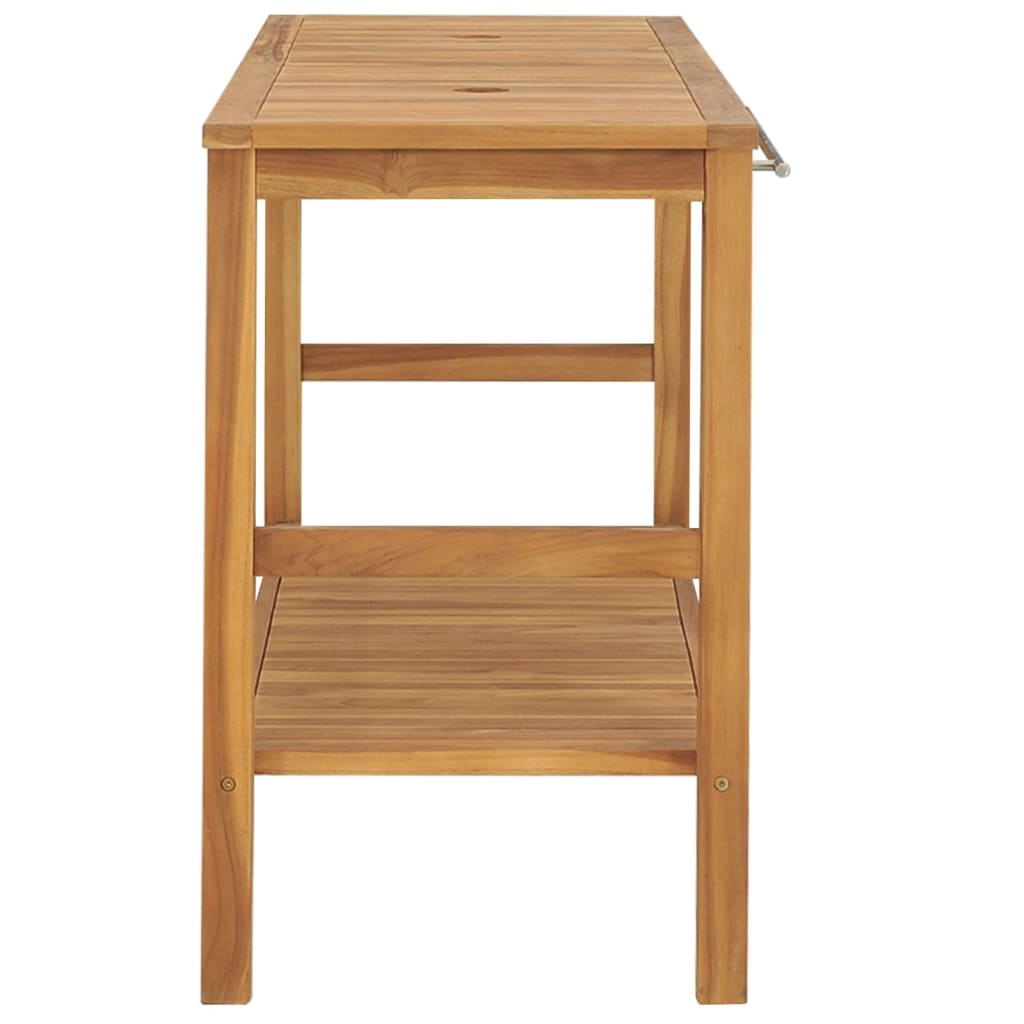 Mueble de baño madera maciza de teca 132x45x75 cm