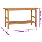 Mueble de baño madera maciza de teca 132x45x75 cm