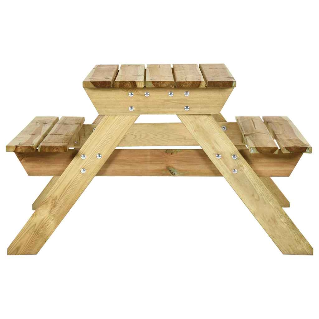 Mesa de picnic con bancos 110x123x73 cm madera pino impregnada