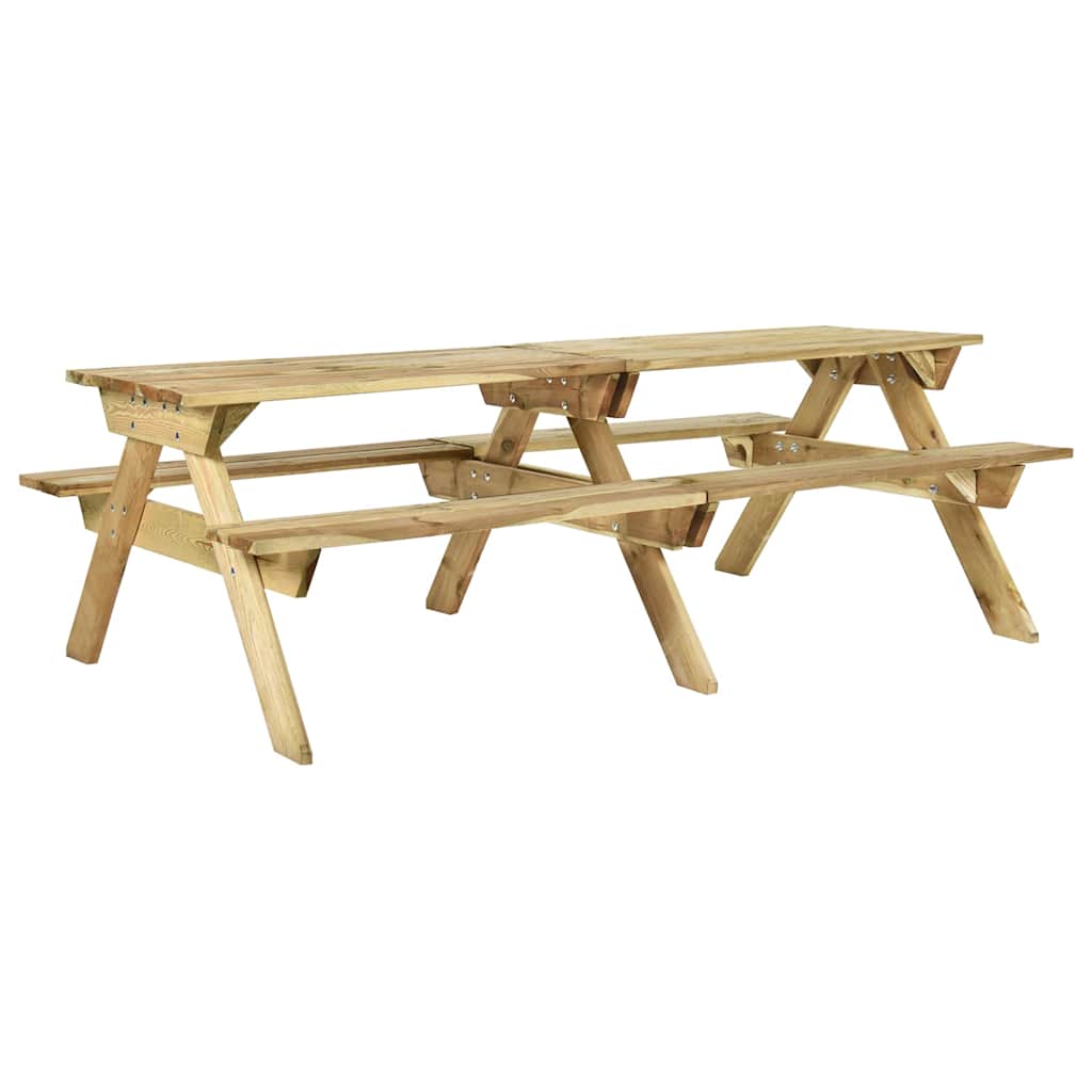 Mesa de picnic con bancos 110x123x73 cm madera pino impregnada