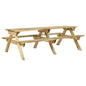 Mesa de picnic con bancos 110x123x73 cm madera pino impregnada
