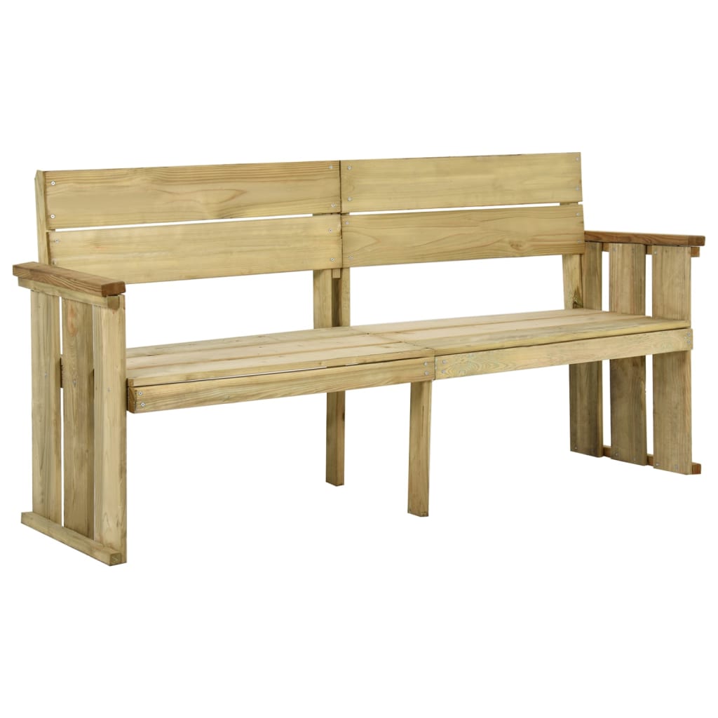 Banco de jardín cojines antracita madera pino impregnada 179cm
