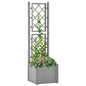 Raised planter with trellis and automatic anthracite irrigation system