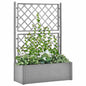 Raised planter with trellis and automatic anthracite irrigation system