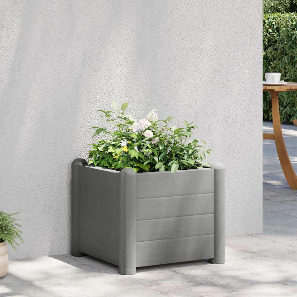 Arriate de jardín PP blanco 43x43x35 cm