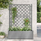 Jardinera con enrejado PP blanca 100x43x142 cm