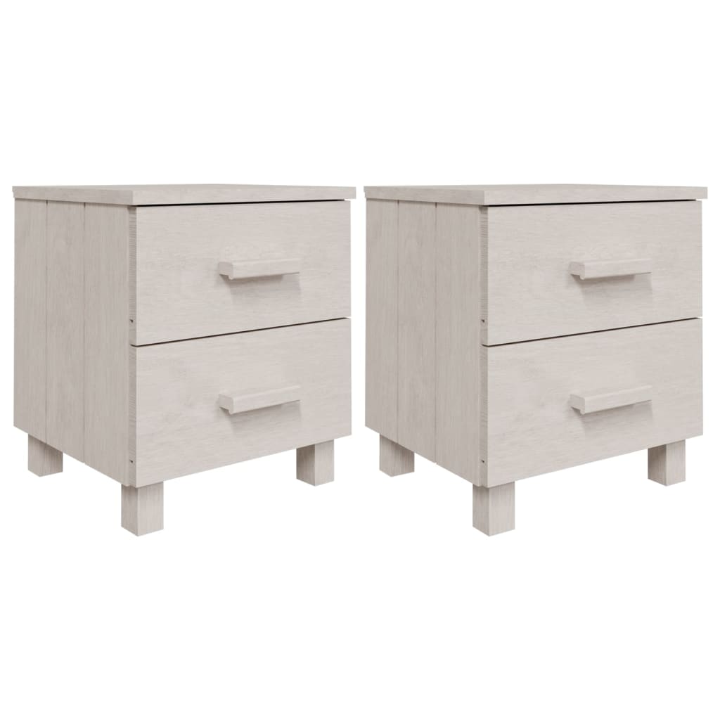 Mesitas de noche 2 uds HAMAR pino macizo blanco 40x35x44,5 cm