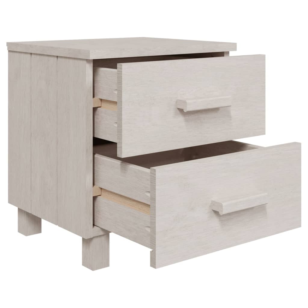 Mesitas de noche 2 uds HAMAR pino macizo blanco 40x35x44,5 cm