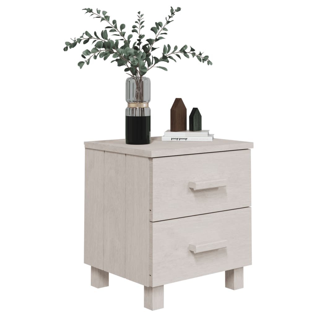 Mesitas de noche 2 uds HAMAR pino macizo blanco 40x35x44,5 cm