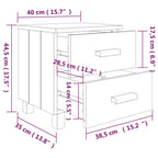 Mesitas de noche 2 uds HAMAR pino macizo blanco 40x35x44,5 cm
