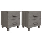 Mesitas noche 2 uds HAMAR pino macizo gris claro 40x35x44,5 cm
