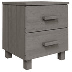 Mesitas noche 2 uds HAMAR pino macizo gris claro 40x35x44,5 cm