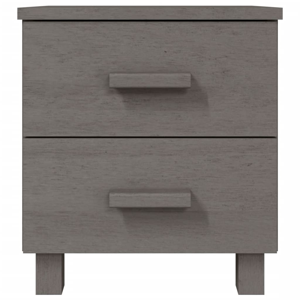 Mesitas noche 2 uds HAMAR pino macizo gris claro 40x35x44,5 cm