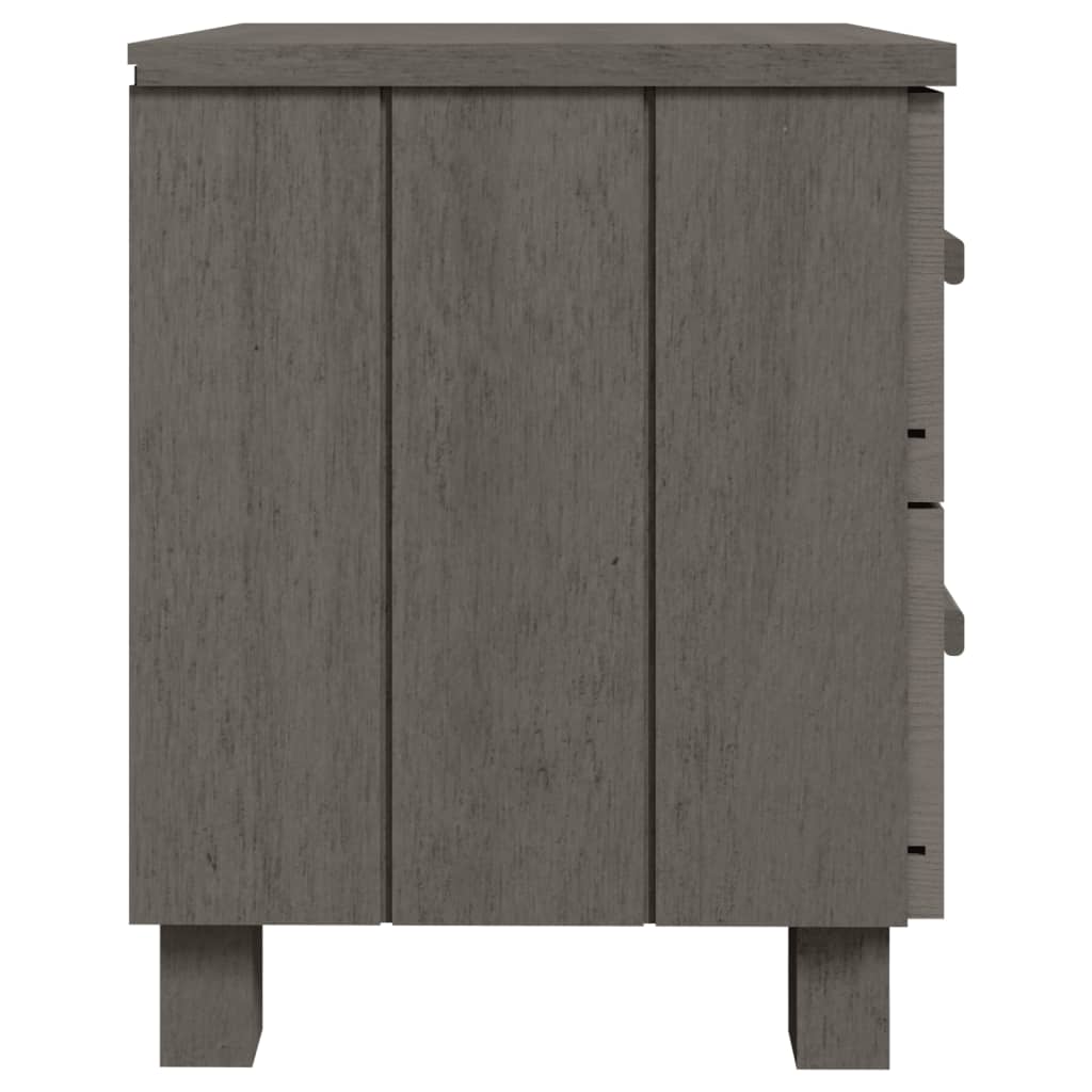 Mesitas noche 2 uds HAMAR pino macizo gris claro 40x35x44,5 cm