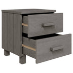 Mesitas noche 2 uds HAMAR pino macizo gris claro 40x35x44,5 cm