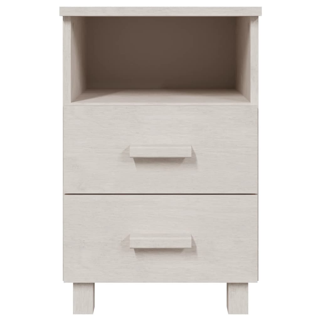 Mesita de noche HAMAR madera maciza de pino blanca 40x35x62 cm