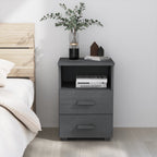 Mesita de noche HAMAR madera maciza de pino blanca 40x35x62 cm