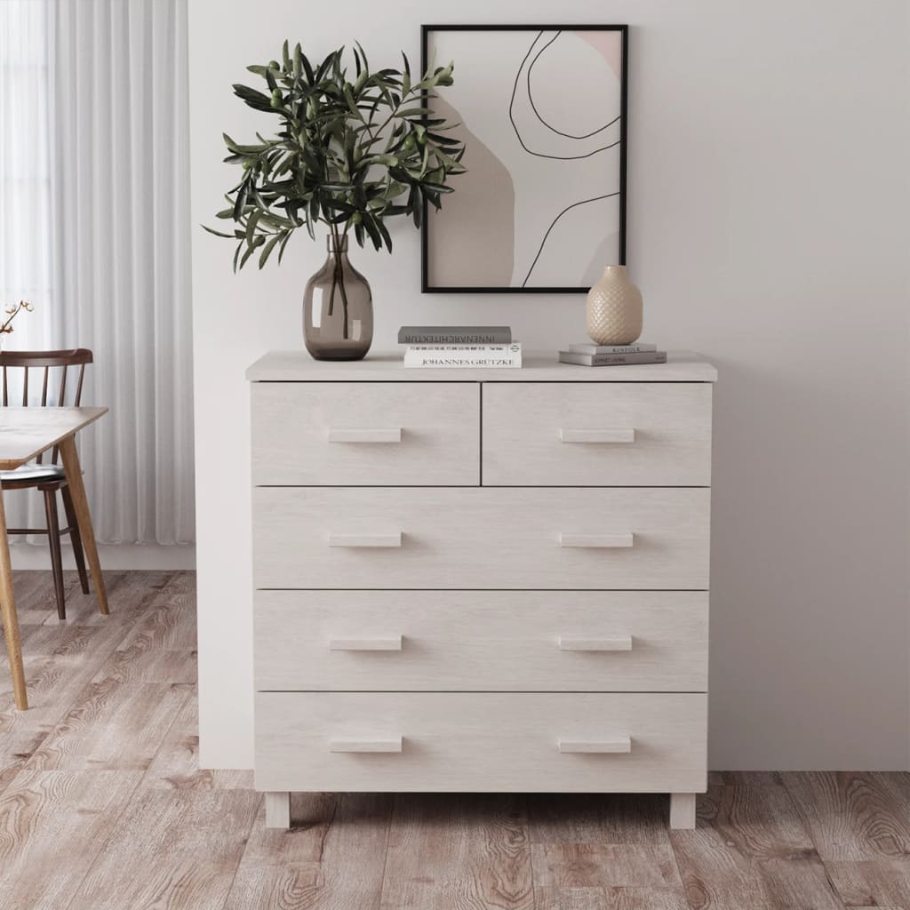 HAMAR sideboard solid honey brown pine wood 113x40x80 cm