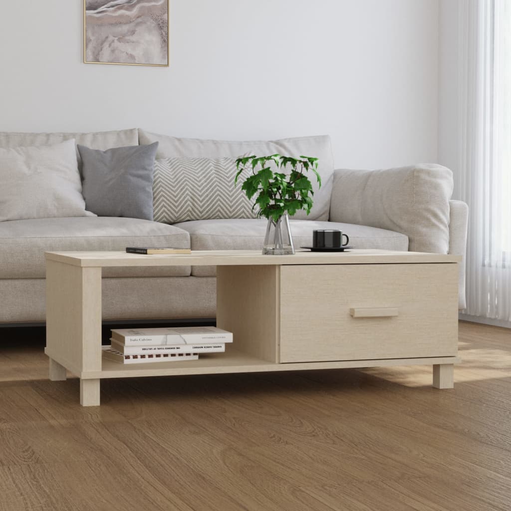 Mesa de centro de madera maciza de acacia 80x80x28 cm