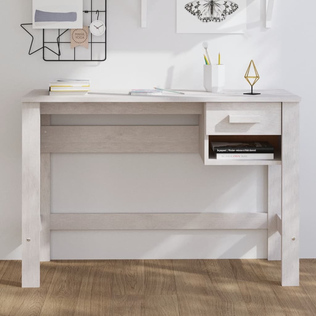 Escritorio HAMAR madera de pino maciza marrón miel 110x40x75 cm