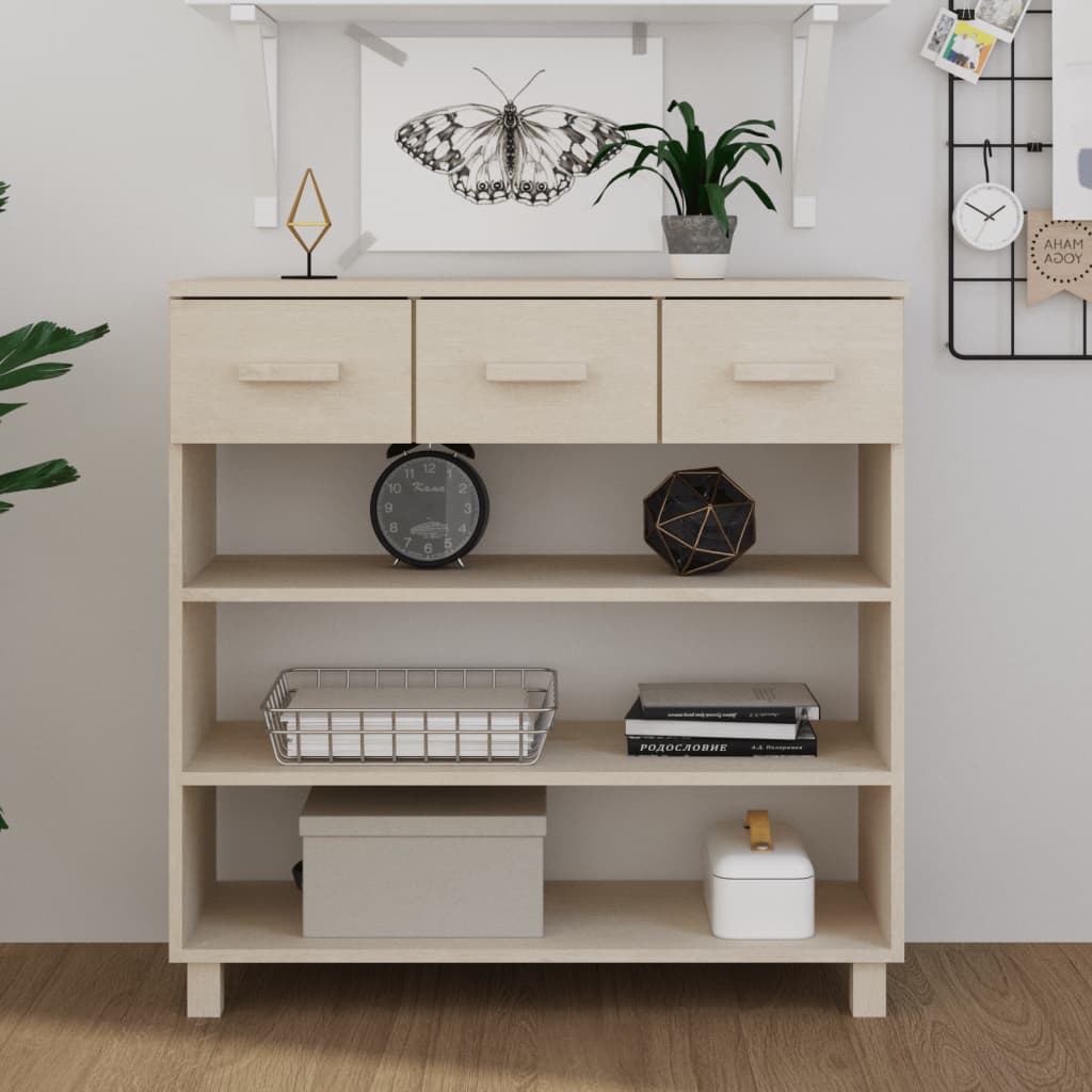 HAMAR solid white pine console table 90x35x90 cm