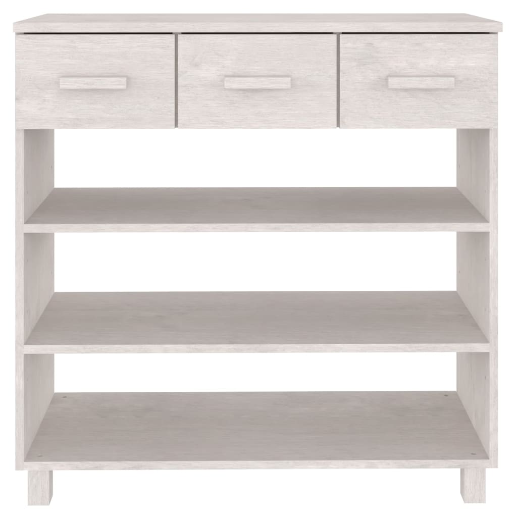 Mesa consola HAMAR madera maciza de pino blanco 90x35x90 cm