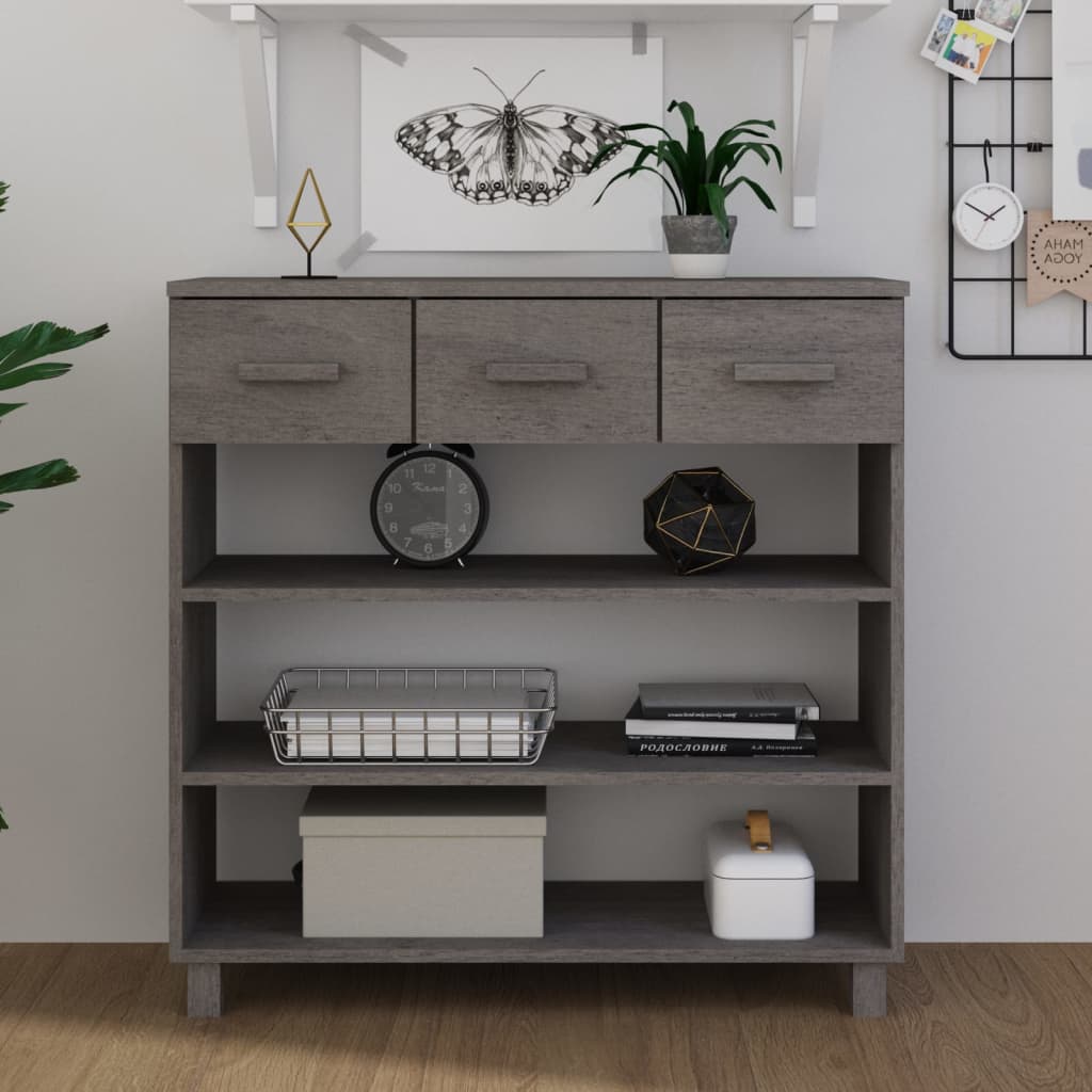 HAMAR solid white pine console table 90x35x90 cm