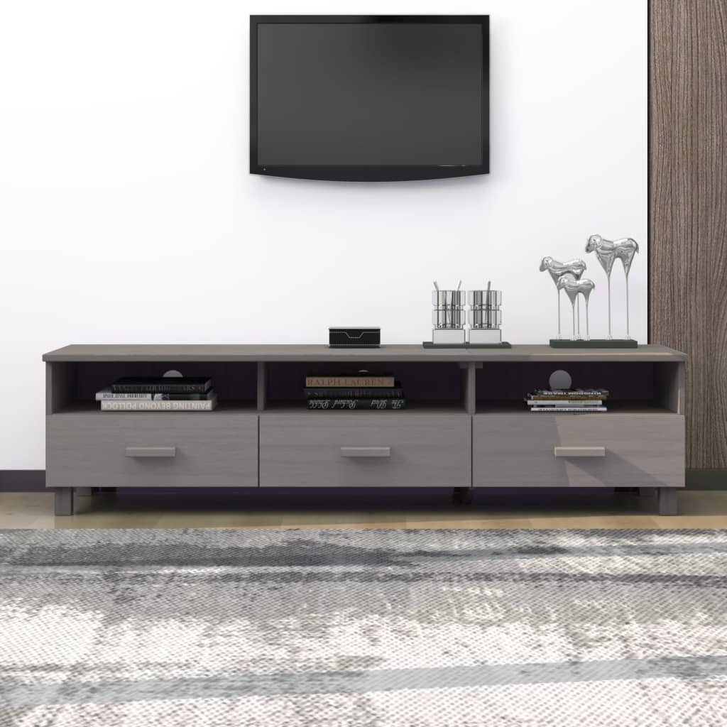 Mueble de TV HAMAR madera maciza de pino blanco 106x40x40 cm