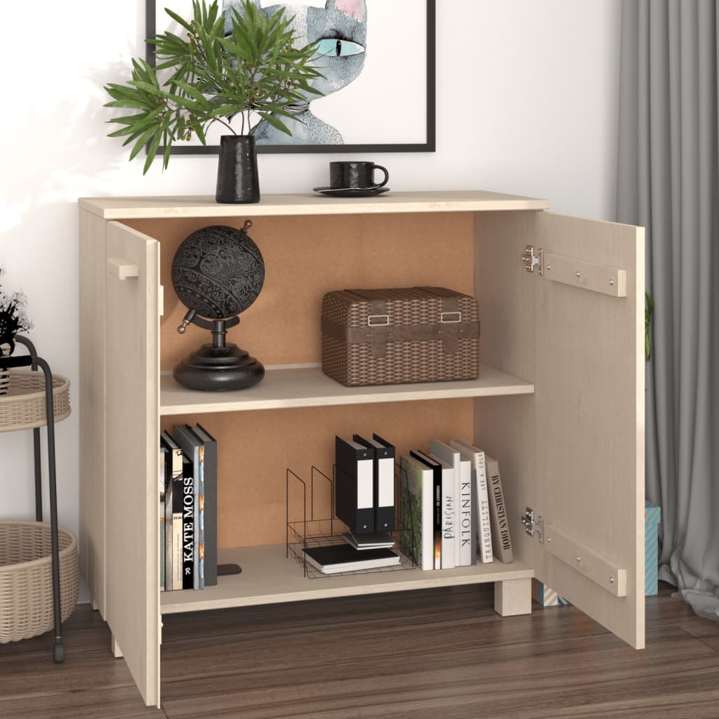 Aparador HAMAR madera de pino maciza marrón miel 85x35x80 cm