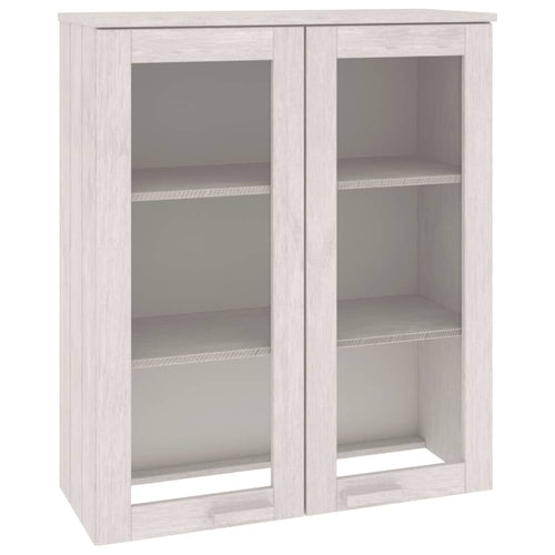 Aparador superior HAMAR madeira maciça pinho branco 85x35x100 cm