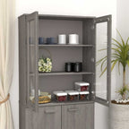 Aparador superior HAMAR pino macizo gris claro 85x35x100 cm