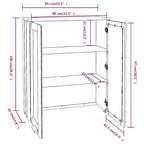 Aparador superior HAMAR pino macizo gris claro 85x35x100 cm