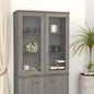 HAMAR Light gray solid pine top cabinet 85x35x100 cm