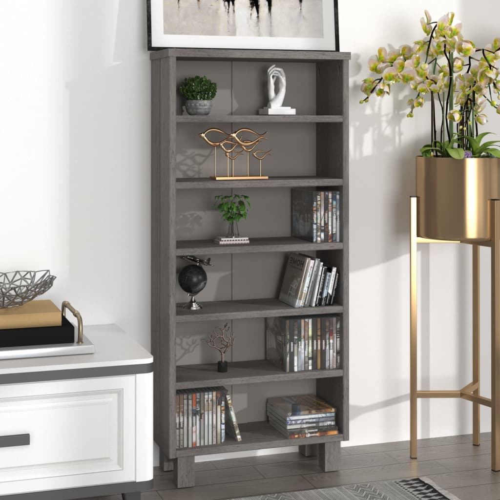 Mueble de CDs HAMAR madera de pino maciza blanco 45x18x100 cm
