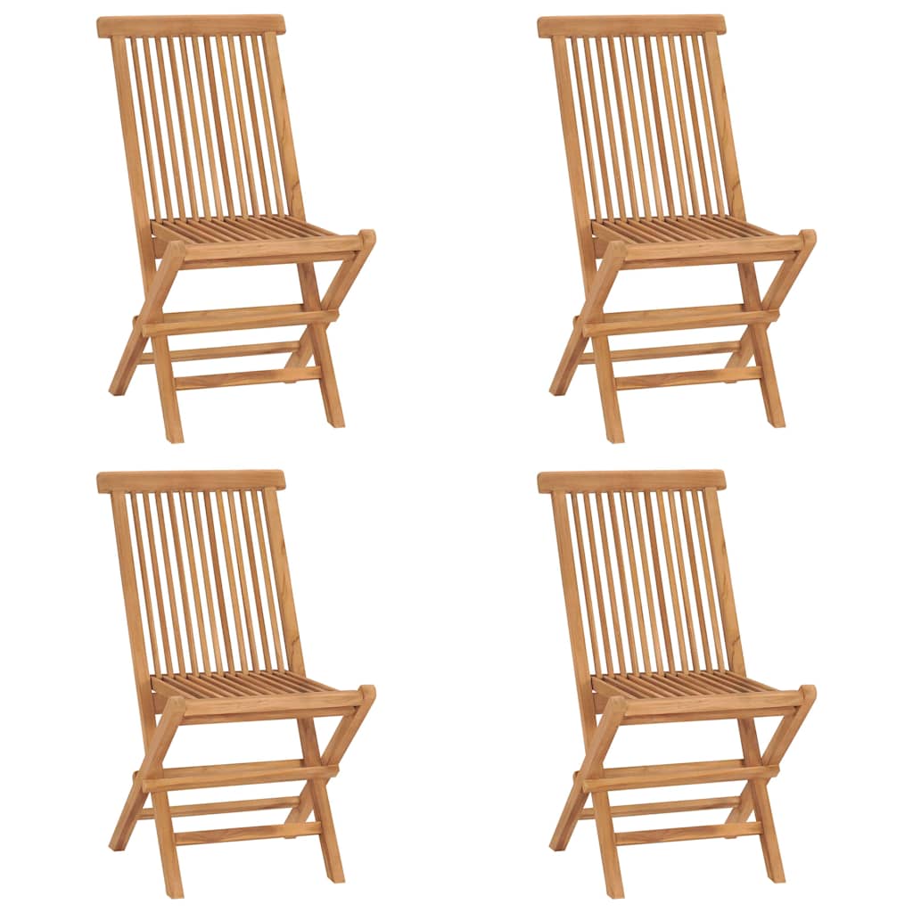 Set de comedor de jardín plegable 5 pzas madera maciza de teca